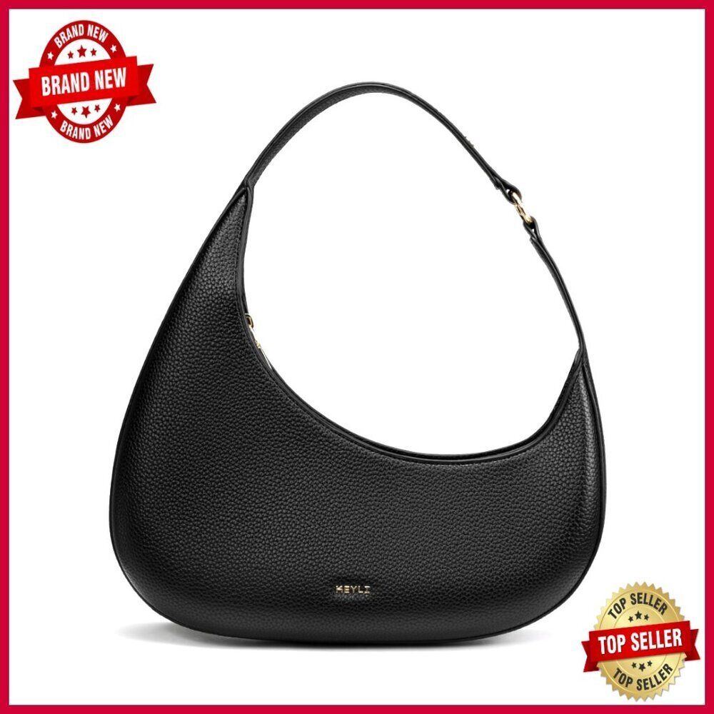 Lightweight PU Leather Shoulder Bag with Zipper Closure Large Capacity Purse